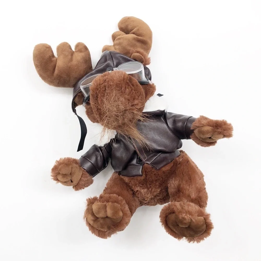 Aviation pilot moose stuffed animal